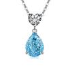 Jewelry Temperament Warm Sun Water Drop Necklace Ice Flower Cut Zirconium Platinum Plated 925 Silver Pendant Necklace