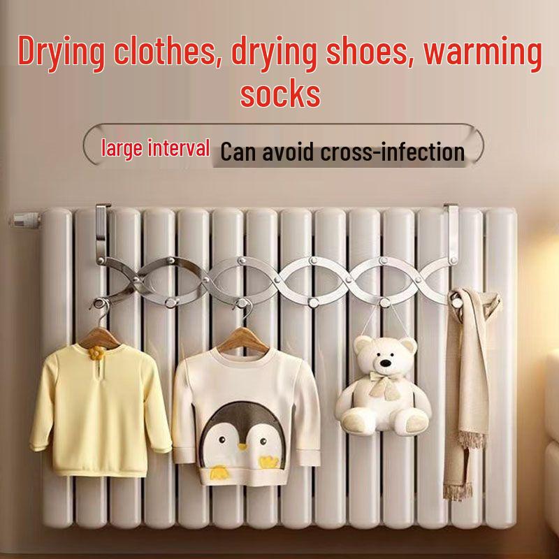 Teleskopowy Stalowy Stojak do Suszenia Ubrań na Kaloryfer