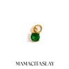 MamacitaSlay Stainless Steel Birthstone Round Charm Earrings Necklace Bracelet DIY Accessories Women's Retro Waterproof Jewelry