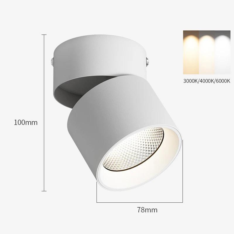 

Современный светодиодный потолочный светильник 220 В переменного тока, накладной, точечный светильник для дома, спальни, гостиной, магазина, офиса, лампы с 3-цветным освещением 7W&3 Light Colors белый