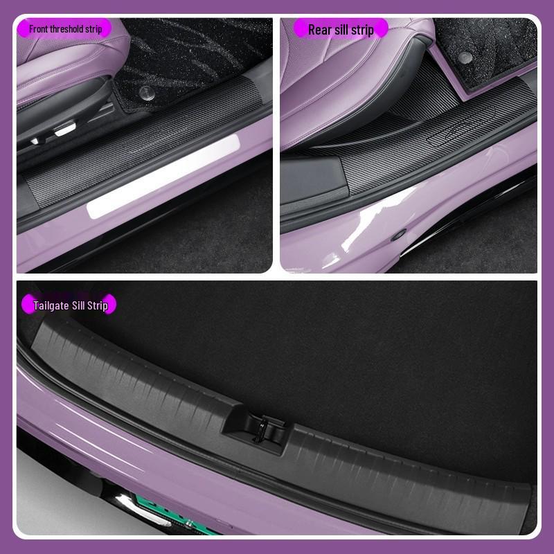 Xiaomi YU7 Carbon Fiber Welcome Pedal and Tailgate Protector - No-Adhesive, Anti-Scratch Door Sill Modification