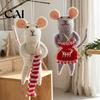 Nordic Style Holiday Decorations Christmas Felt Mouse Ornament, Handmade Felted Wool Hanging Decoration, Tree Ornaments Cute Knitting Doll for