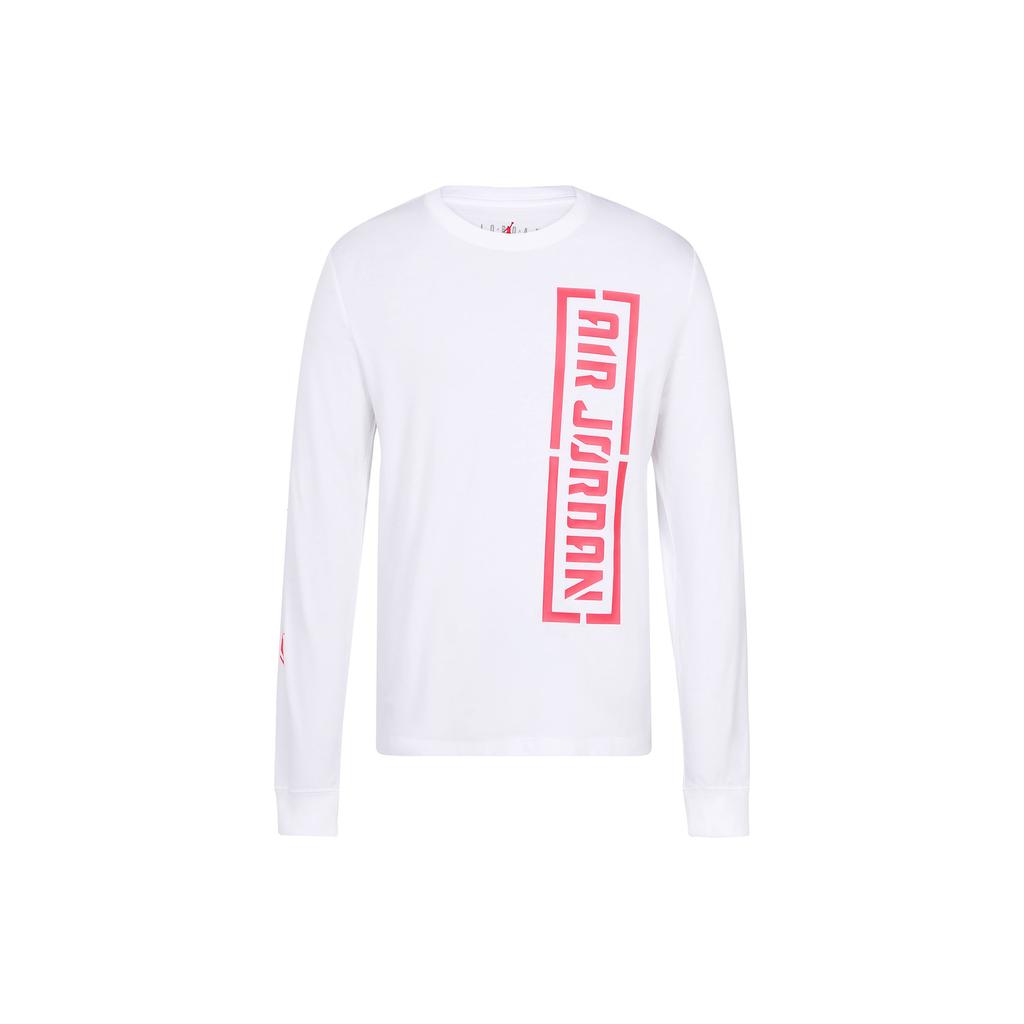 Jordan Flight Logo Crew Neck Long Sleeve Basketball T-Shirt Men Tops White AT9071-100