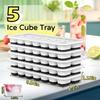 5PCS with Lid Ice Cube Tray Reusable Ice Maker Molds Durable Ice Cube Mold  Coffee