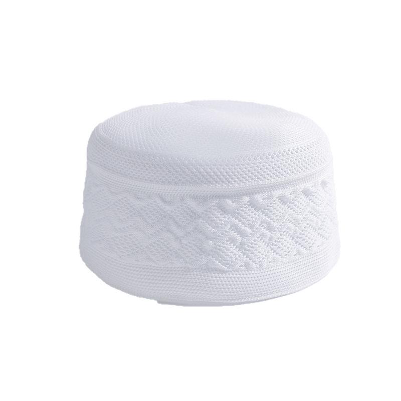 1Pc Men Worship Daily Wear Polyester Soft Muslim Breathable Prayer Hat Religious Flat Top