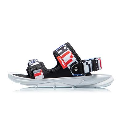 Li Ning Trendy 3.0 Comfortable Durable Non-Slip Kids Sandals Kids Sandals Black White YKUR022-5