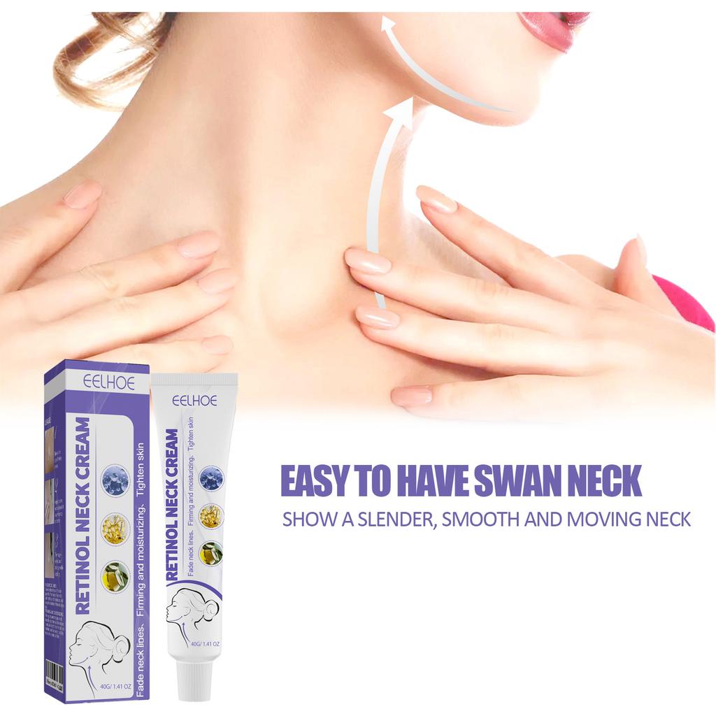 EELHOE Crema Retinolo per il Collo Attenua le Linee del Collo Idrata Rassoda il Collo Pelle Equilibrata Crema Massaggio Collo Versatilità Adattabile