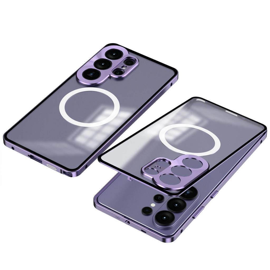 Metal Phone Case with Spring Buckle for Samsung S26 Ultra, S25 Ultra, S25+, and S24+ (Single-sided, Cross-border Compatible)