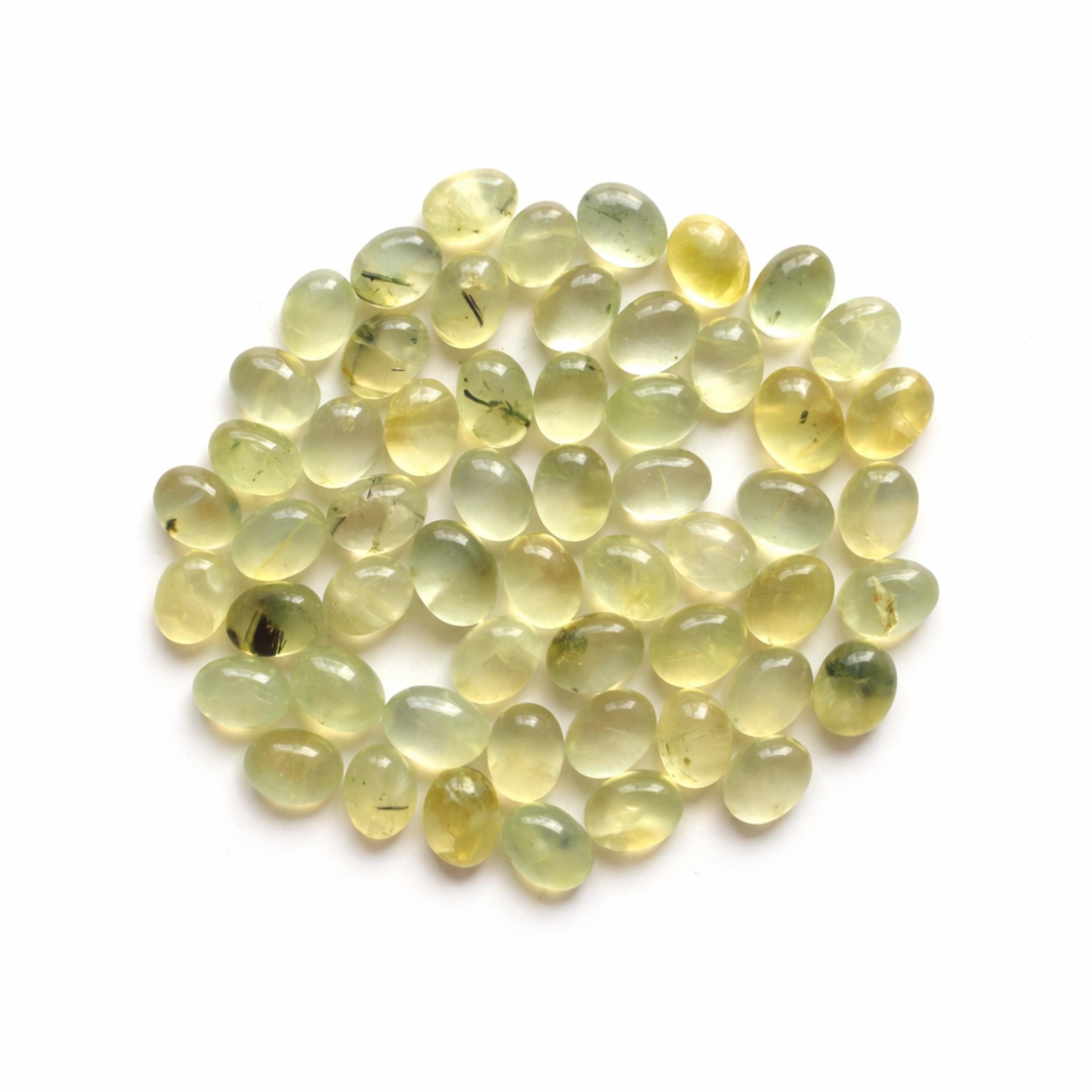 

Green Prehnite Oval Cabochon – Calibrated 8x6mm Smooth Flat Back Gemstone for Jewelry Making 1 Piece зелёный