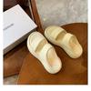Fashion Shoes Woman 2025 Low Slipper Slides Fabric Hoof Heels Rome PU Rubber Shoes Low Ladies' Slippers Slides Hoof Heels Rome PU Fabric