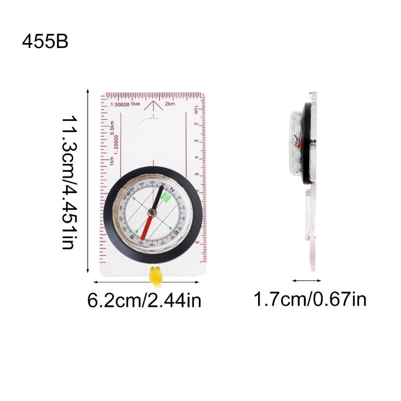 Orientation Compasses, Hiking Navigation Map Scale Ruler Compasses, Multifunctional Magnifier Compasses for Map Reading