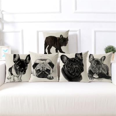 Throw Pillowcase with Hidden Zipper Wear Resistant Washable Non-Fading Animal Dog Print Cushion Cover Pillowslip