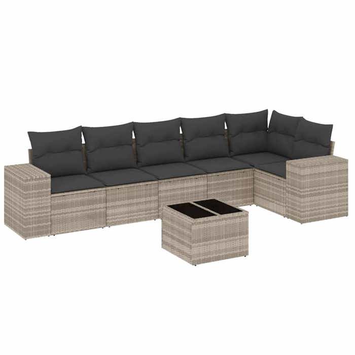 VidaXL Garden Lounge Set with Cushions 7 Pcs, Patio Sofas, Patio Furniture Set, Outdoor Furniture, Grey 3254939