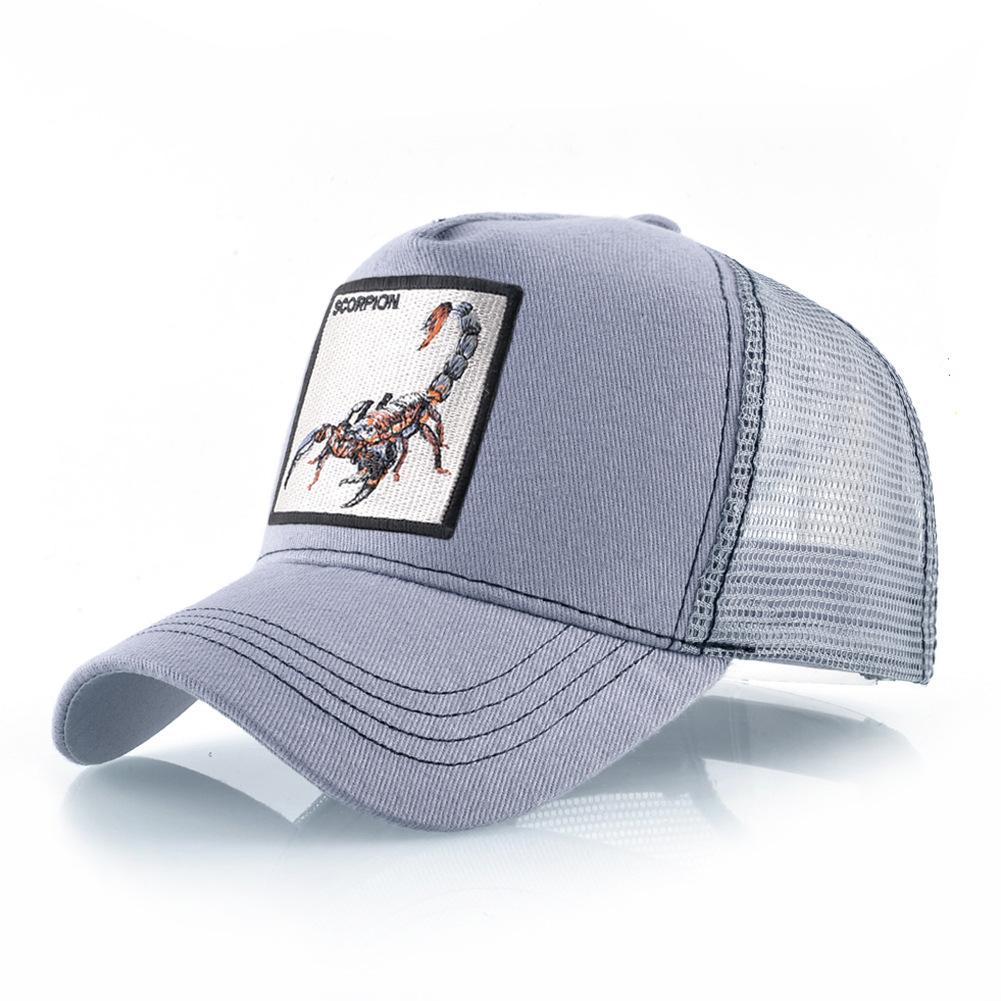 Four Seasons Trucker Cap Men Women Snapback Hip Hop Baseball Cap With Embroidery Scorpion Patch Adjustable Visor Hat