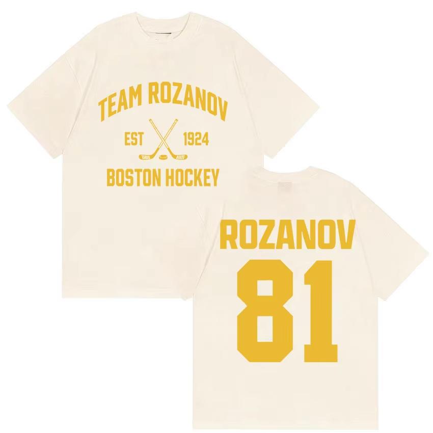 Heated Rivalry Unisex cotton Boston Raiders jersey shirt oversized ilya rozanov 81 graphics Unisex Women Short Sleeve Cheap Tshirt