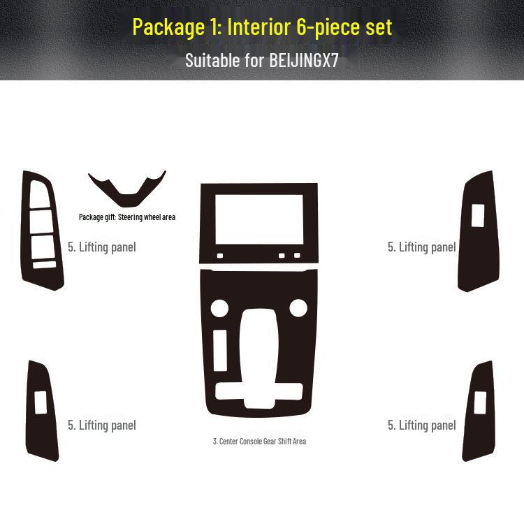 BAIC BEIJING X7 Carbon Fiber Interior Trim Stickers