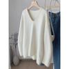 High-End European V-neck Sweater: 2023 Autumn/Winter Thick Fluffy Knitwear