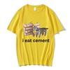 I Eat CeUnisext Low Poly Cat Funny Meme T Shirt Unisex Women Fashion Vintage Short Sleeve T Shirts High Quality Cotton Loose Tshirts