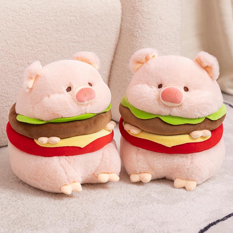 25cm Hamburg Piglet Plush Toys Lovely Stuffed  Animal Pig Dolls Anime Cute Home Sofa Pillow Children's Day Kids Gift