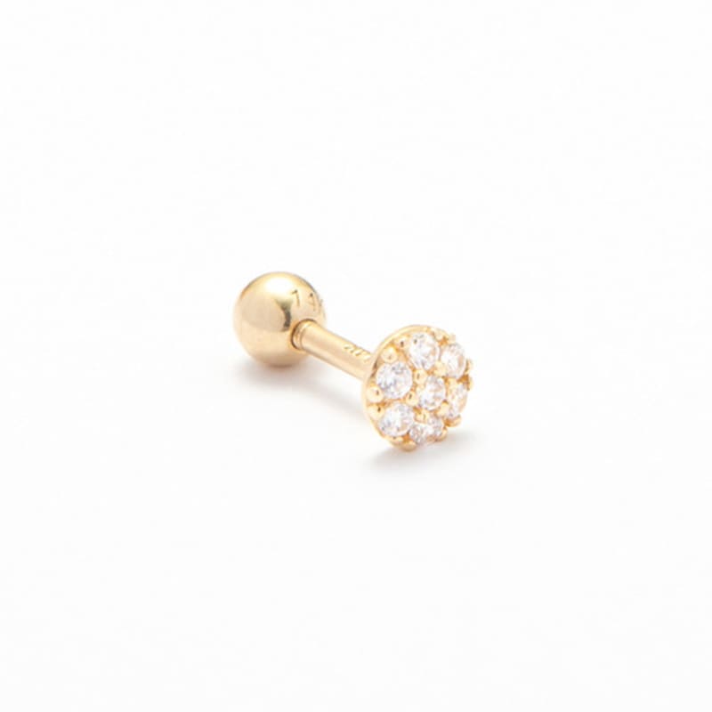 LUNNE 14k Round Cubic Piercing (14K Gold) #W13