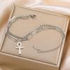 Retro Vintage Bracelet Charm Amulet Talisman Ankh Cross Men Women Egypt Egyptian Key Life Religious Jewelry Gift Hip Hop Rock Goth Gothic