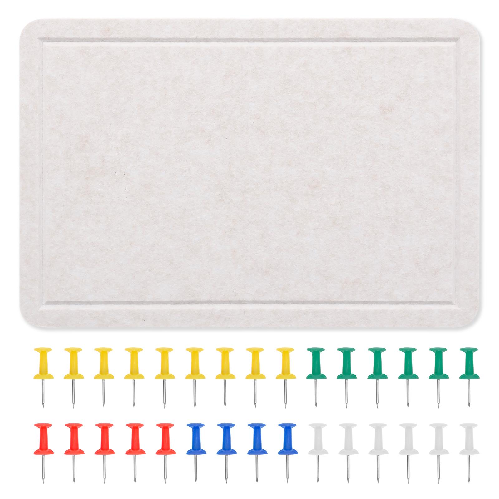 

Foldable Bulletin Board Easy Install Frameless Photo Display Felt Pin Board with 30 Colored Thumbtacks for Home Wall Decoration