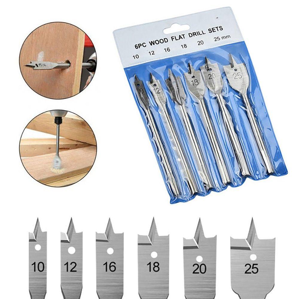 6Pcs/Set Hexagonal Handle 8mm Wood Plate Opener 10-25mm Hexagonal Shank NEW Carpenter's Bit