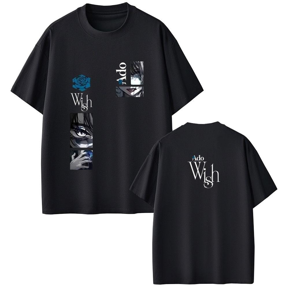2026 Springsummer new Fashion Singer Ado Kyougen Graphic World Tour Hibana Merch T Shirts Summer Men Pure Cotton Printed Top