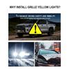 4PCS automotive universal clip LED front grille light with wiring harness and fuse upgrade buckle grille light yellow