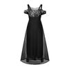 Cross-border New 2026 Amazon One-word Shoulder Lace Suspender Off-the-shoulder Dress Long Dress Evening Dress Large Size Women's Clothing