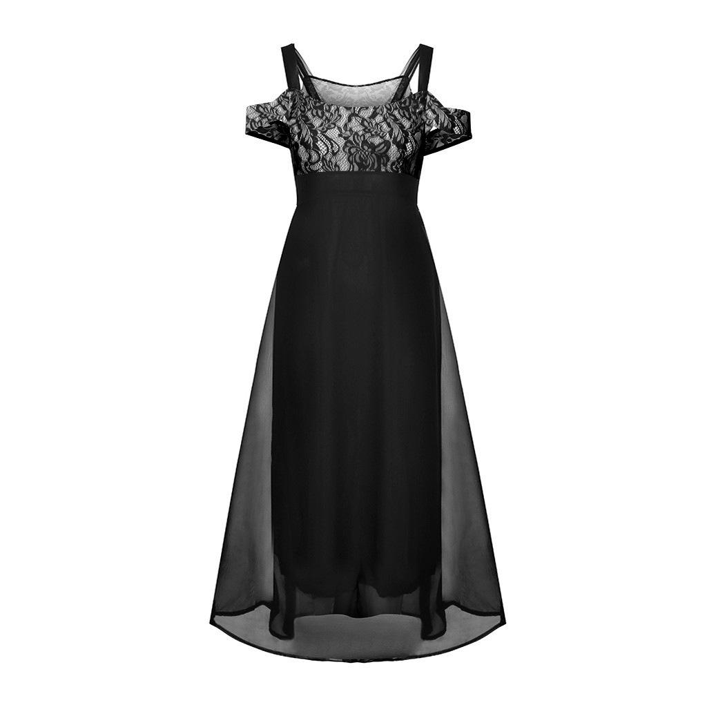 Cross-border New 2026 Amazon One-word Shoulder Lace Suspender Off-the-shoulder Dress Long Dress Evening Dress Large Size Women's Clothing