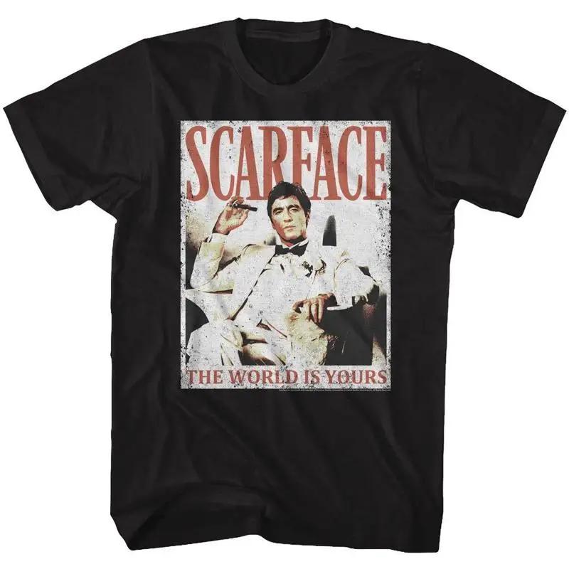Scarface Movie Mens T Shirt Poster Tony Montana Black Cotton New Sm 5Xl S