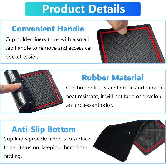 For Hyundai Tucson 2025 2026 Accessories Door Slot Mats Cup Holder Insert Coaster Center Console Liner Glove Box Cover for Hyundai Tucson