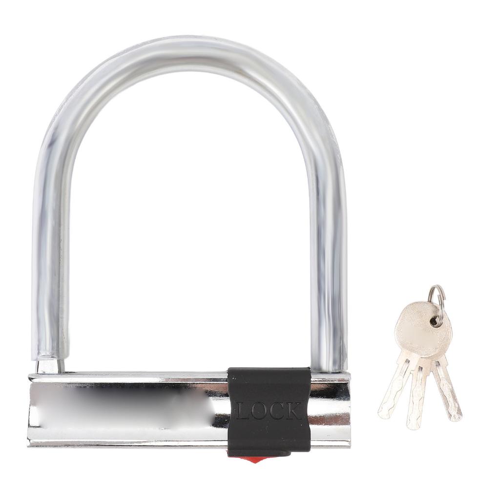 Bike U Lock Carbon Steel Anti Theft Hydrant Cutting Prevention Portable Security U Lock with 3 Keys