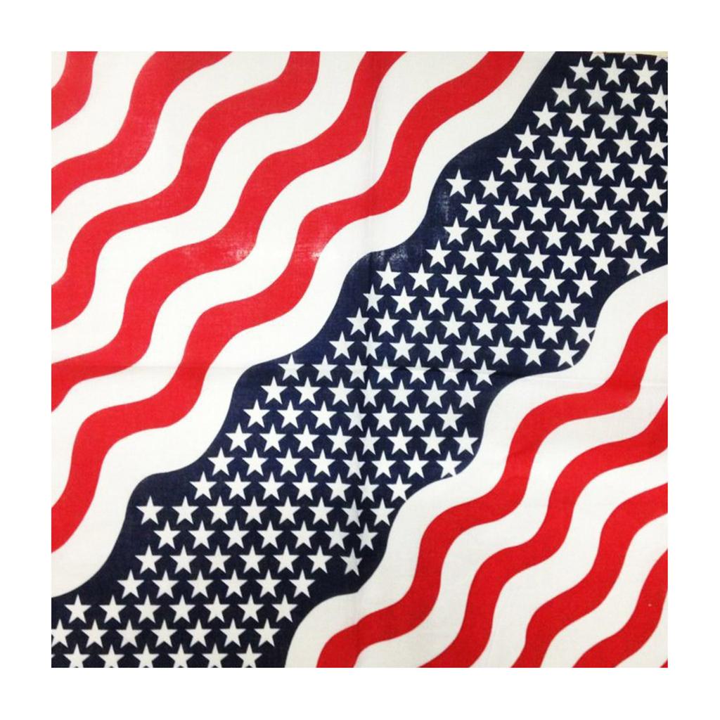 55x55cm Flag Print Bandana Music Festivals Hair Kerchief Multi Purpose Head Wrap Square Turban for Girls Photo Props