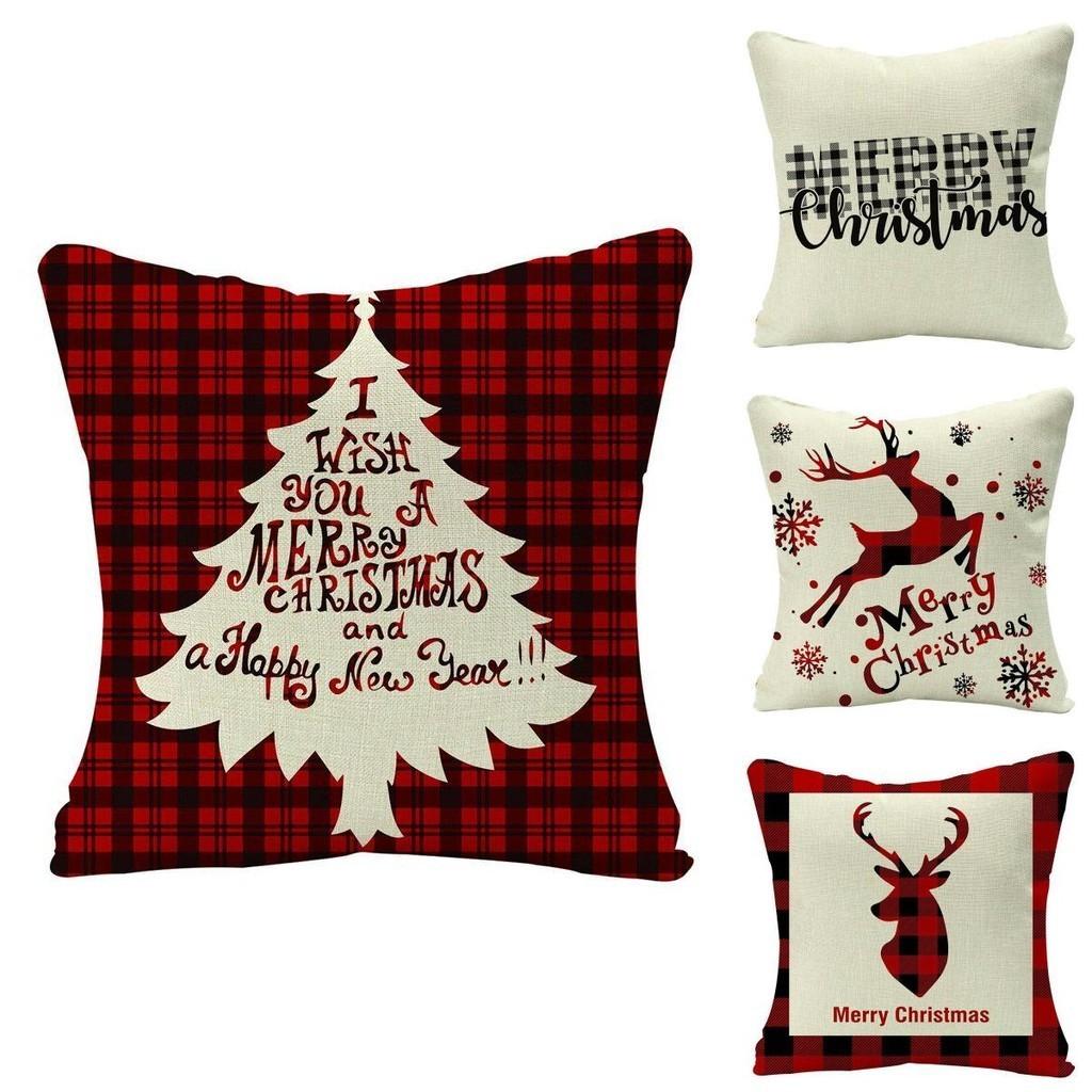 Festive Christmas Cushion Cover Featuring Adorable Reindeer And Snowflakes Design