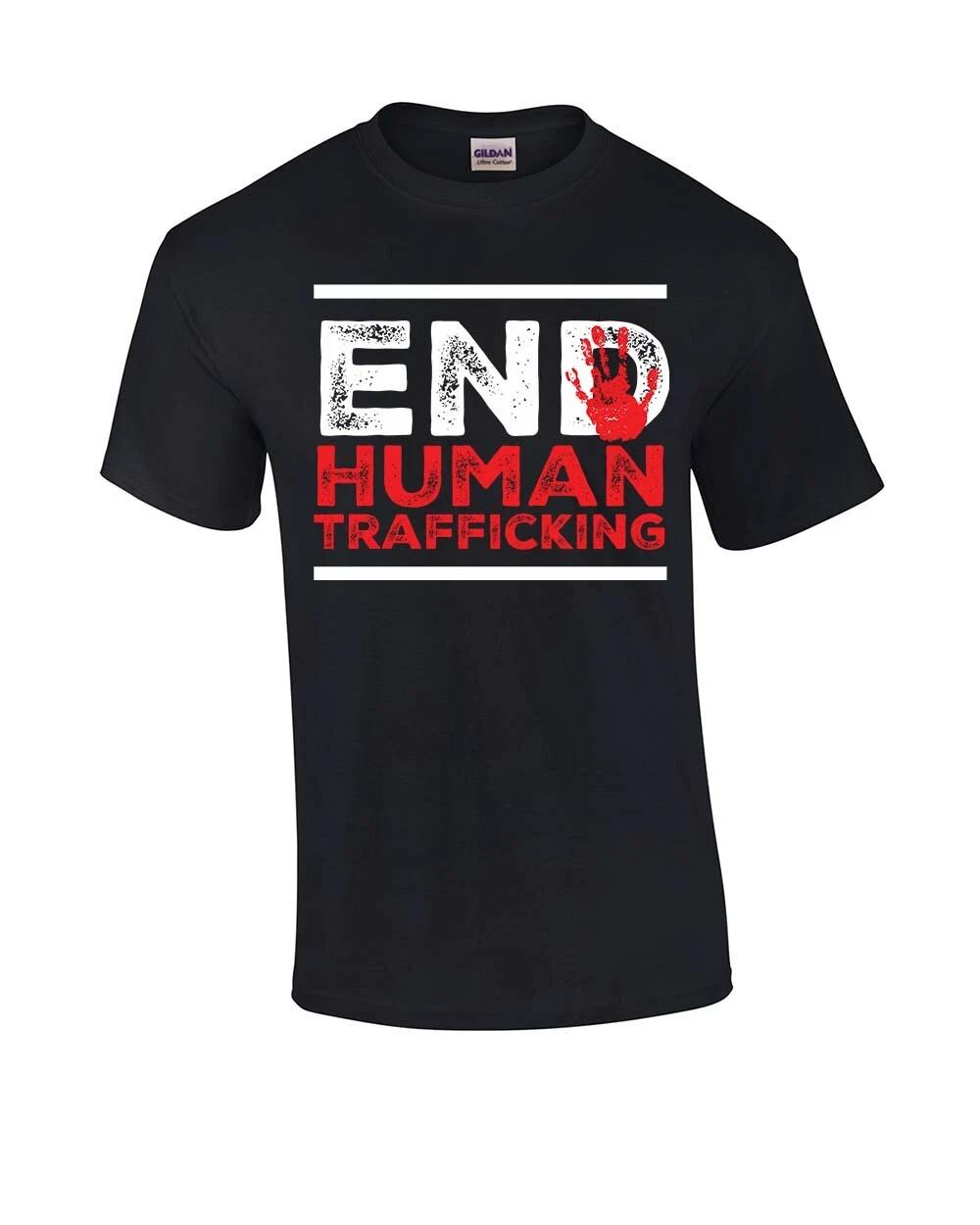 

End Human Trafficking Hand Print Unisex Adult Short Sleeve T-Shirt S