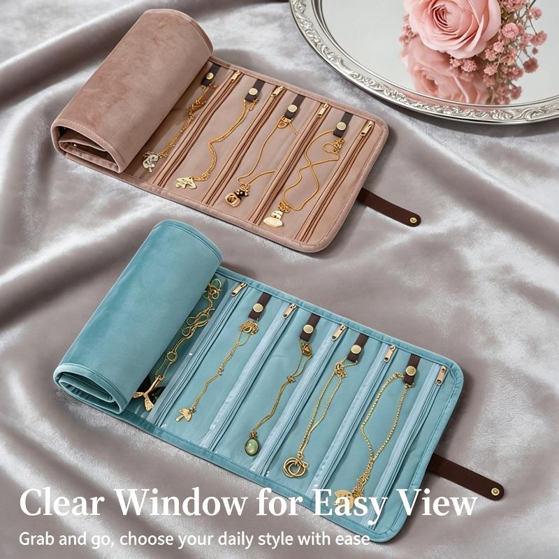 Roll‑Up Jewelry Storage Bag Portable Travel Jewellery Organizer Pouch For Necklace Earring Bracelet
