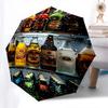 Beer Refrigerator Themed Automatic Opening and Closing Umbrella, Brightly Colored 8 rib Portable Umbrella, Suitable for Men and Women, A Per