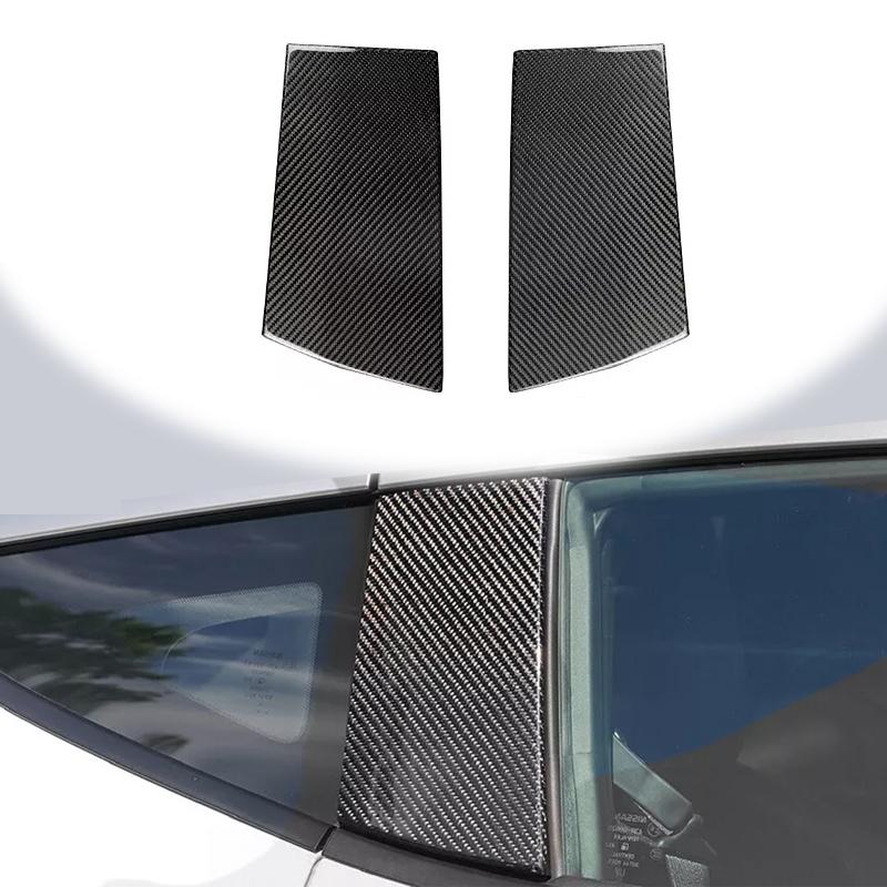 Real Carbon Fiber Car Window Door Column B Pillar Trim Cover Car  Accessories For Nissan Z 400Z RZ34 Fairlady Z 2023-2024