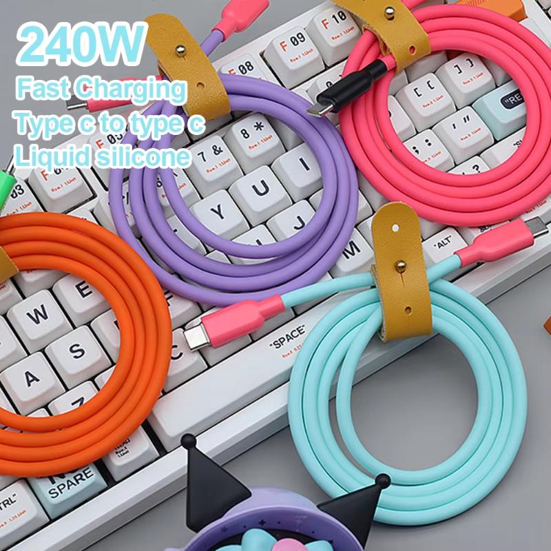 Cavo di Ricarica Rapida Usb C-C in Silicone Liquido da 240W per 17 16 15 Pro Max S26