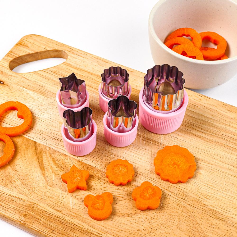 12-Piece Flower Shaped Stainless Steel Cookie & Vegetable Cutter Set