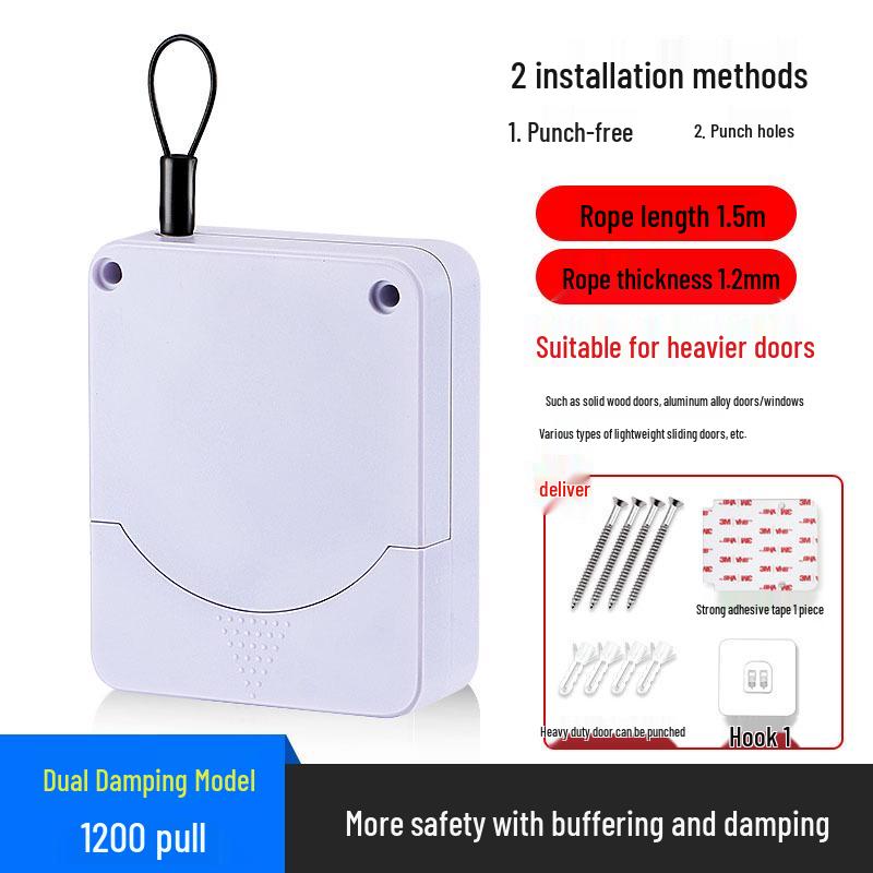 Automatic Retractable Sliding Door Closer for Household Wooden Push-Pull Doors