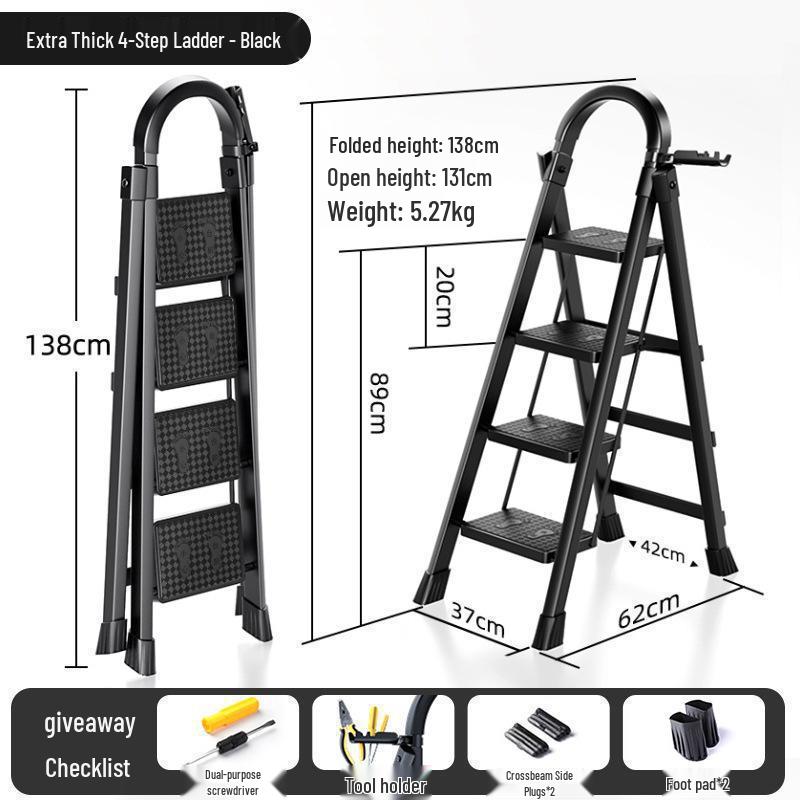 Multi-functional Folding Telescopic A-Frame Ladder for Household Use