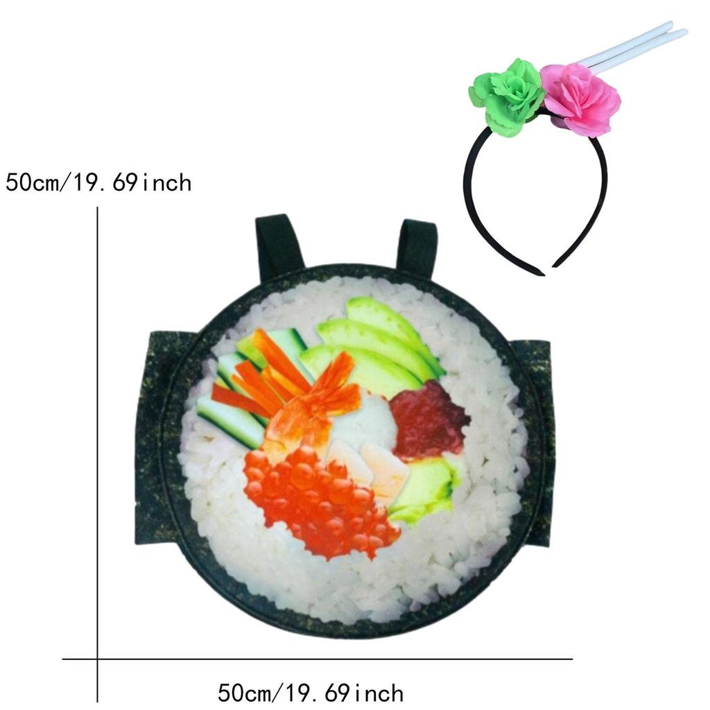 Sushi Rol Halloween Kostuum Grappige Outfit voor Nieuwjaar Rollenspel Foto Prop Volwassenen