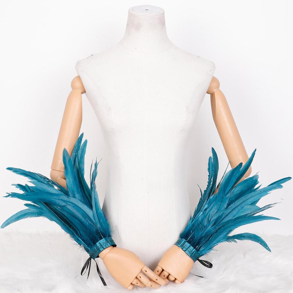 Large Feather Bracelet Cuffs for Halloween & Christmas Costumes