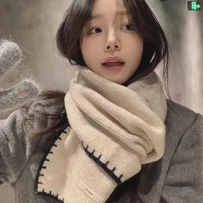 Damen einfarbiger Strickschal im japanischen Stil - Winter 2024 Warm, winddicht, vielseitiges Accessoire