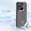 Magnetische Wärmeableitung Atmungsaktives Netz-Ständer-Rückseiten-Case für iPhone 16 15 13 12 11 Pro Max Pro16 Plus Kabelloses Ladecover