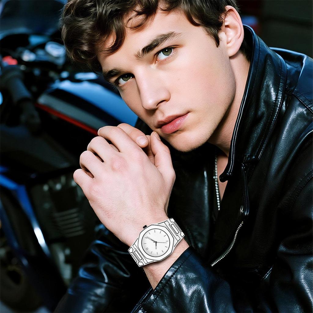 Men's Stylish, Stylish, Waterproof, Resin Strap Analog Quartz Watch with Octagonal Design - Perfect Gift for Birthdays, Anniversaries, Christmas, and