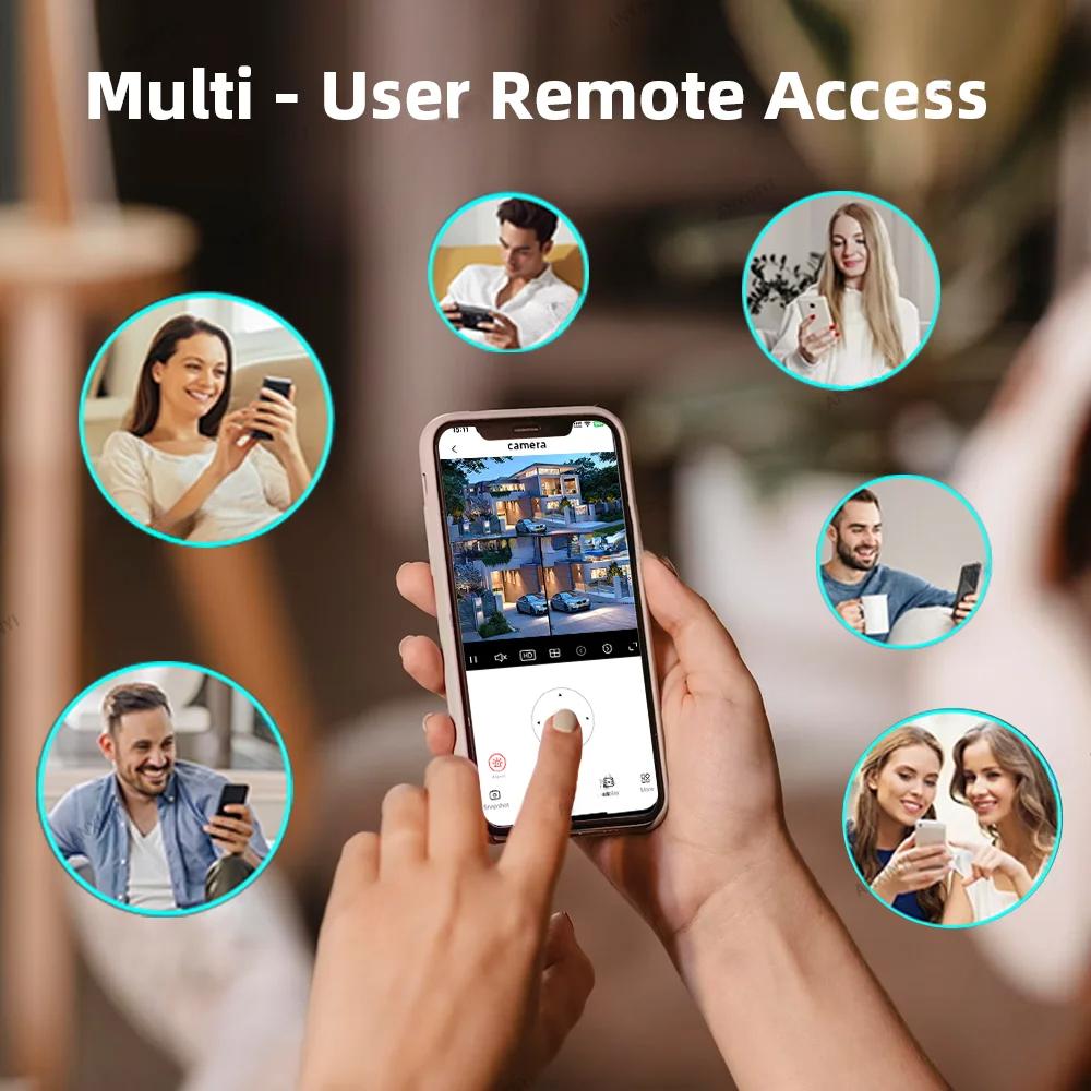 Nová 8MP 4K víceobjektivová 3obrazovková bezdrátová solárně napájená IP PTZ kamera V380 Pro pro venkovní WiFi bezpečnostní dohled 4G SIM karta CCTV kamera